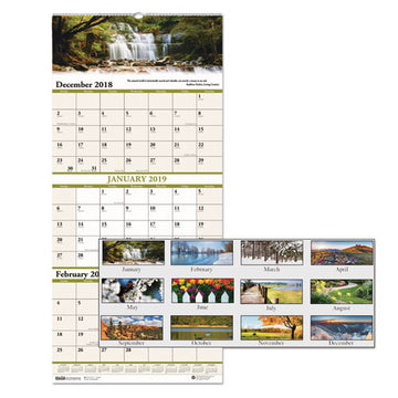 House of Doolittle™ Earthscapes Recycled 3-month Vertical Wall Calendar, Scenic Photography, 8 X 17, White Sheets, 14-month (dec-jan): 2021-2023 freeshipping - TVN Wholesale